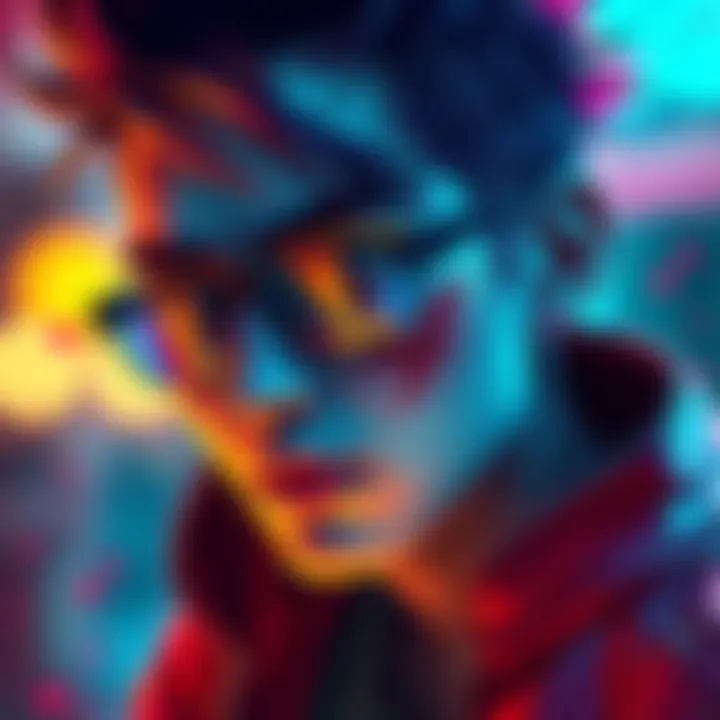 A vibrant artwork of Vash showcasing bold colors and imaginative design, reflecting the artist's unique style and inspiration.