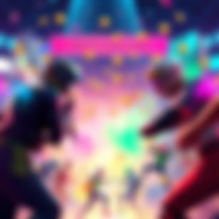 Colorful 1v1 squad battle A vibrant 1v1 squad battle featuring players using colorful emojis for engagement and fun