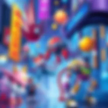 A vibrant and dynamic digital illustration showcasing unique characters and imaginative scenes by the artist with Pixiv ID 66878010