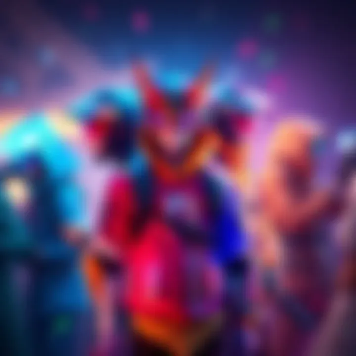 A variety of creative gaming outfits with animated effects