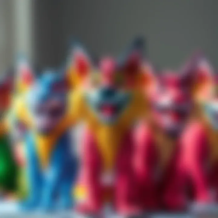 A group of Howler characters in various bright colors, showcasing creativity in coloring.