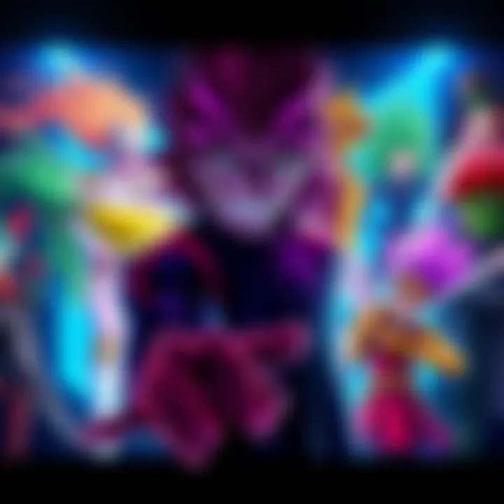 A collage of unique and creative JoJo characters in bright colors and dynamic poses, showcasing fans' artistic skills.