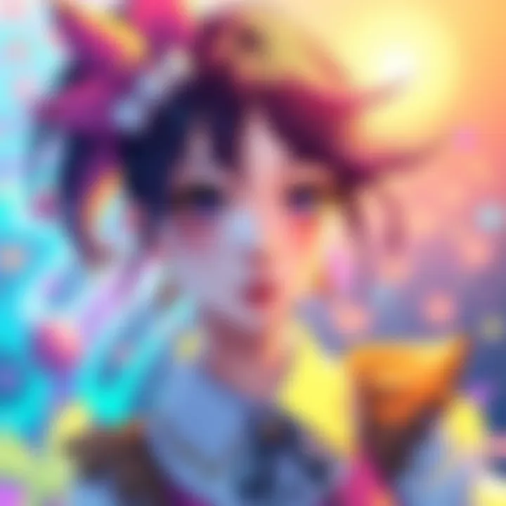 Bright and artistic fanart of Megumi showcasing the character's features and style, surrounded by vibrant colors and creative designs.