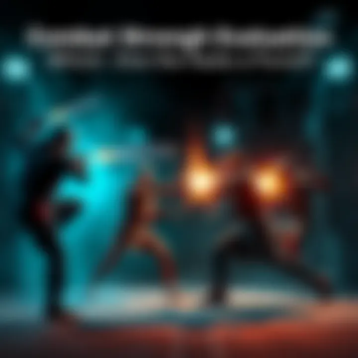 Combat Strength Evaluation A visual comparison of various attack styles in a combat setting, showcasing their strengths and weaknesses.