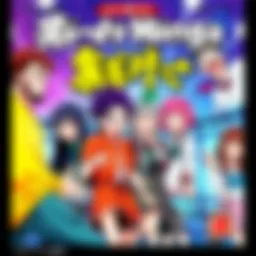 Comedy Manga Spin-Off Cover A colorful cover featuring characters from Apoc's comedy manga, showcasing humor and playful interactions, designed to attract readers.