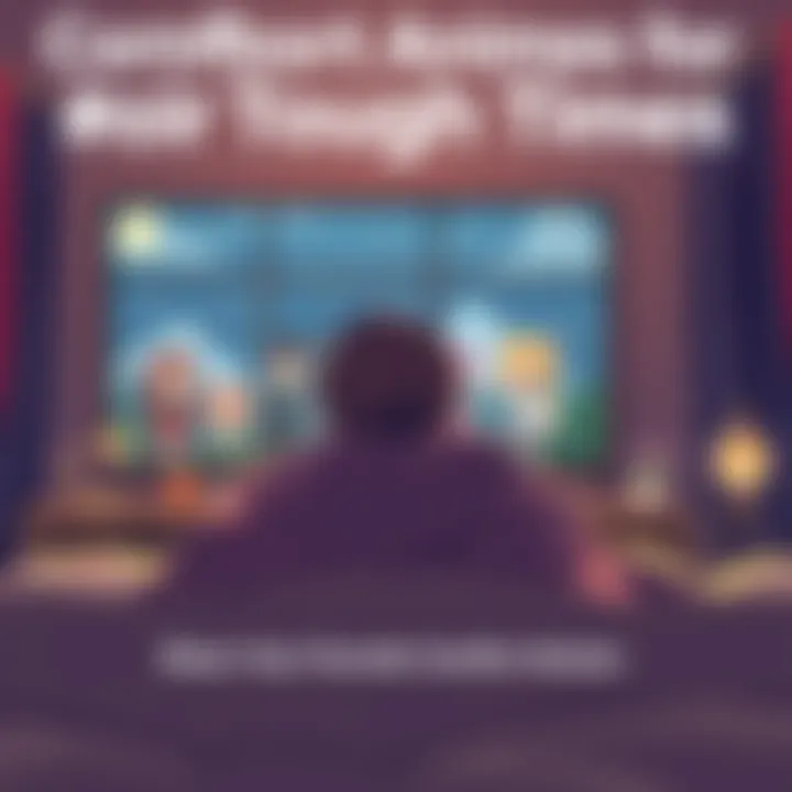 A cozy scene featuring a person wrapped in a blanket, watching anime on a TV with cheerful anime characters on screen, creating a warm and inviting atmosphere.