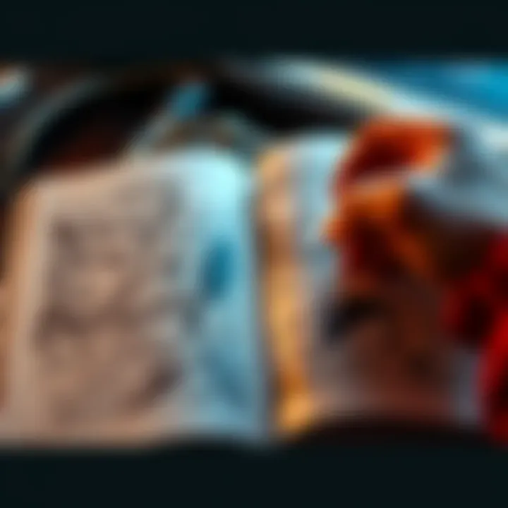 A person pointing to different comic panels in a book, showing how to identify their chapters.