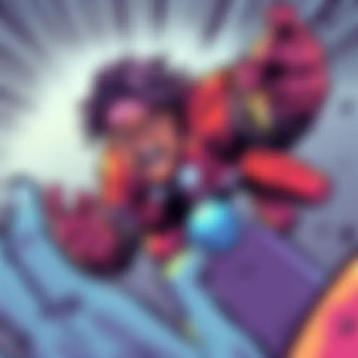 A colorful comic panel showcasing a lesser-known character in a dynamic action pose, expressing emotion or humor.