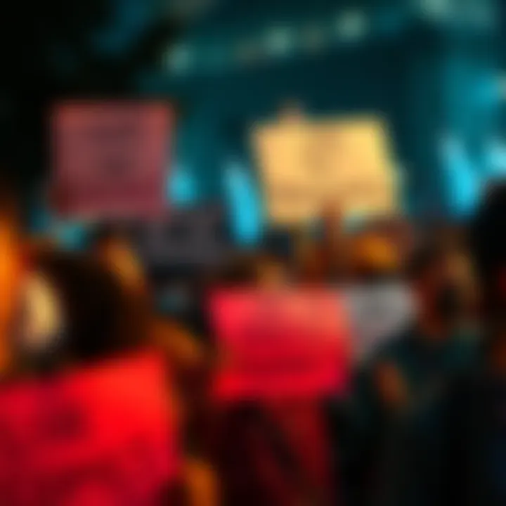Comikey Accountability Protest A group of people holding signs demanding transparency from Comikey during a protest