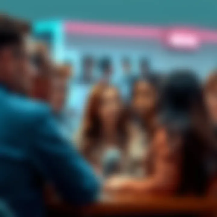 A group of diverse people engaged in a serious discussion about harassment, focusing on the impact on women, with expressions of concern and support