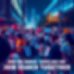 People gathered with posters and signs to support the search for @bluevalient