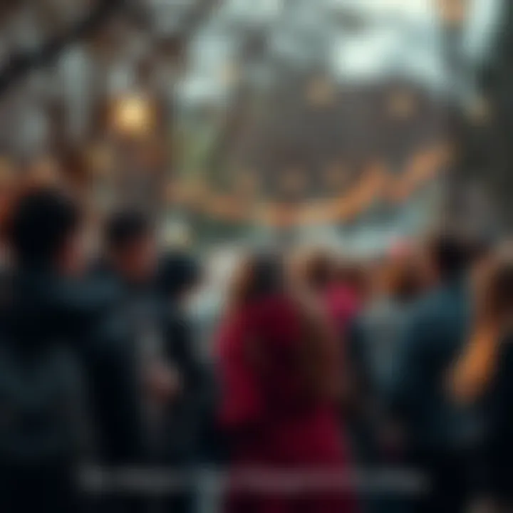 People gathered in a park, showing grief and support after a tragic event. Friends embracing and sharing emotions in a somber atmosphere.