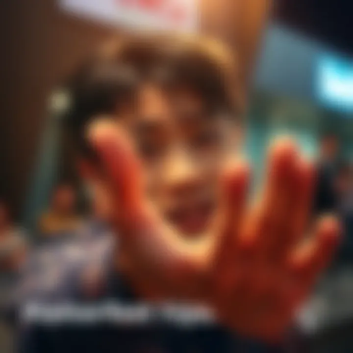 A person with an anxious expression reaches out for help, symbolizing a heartfelt plea for support.