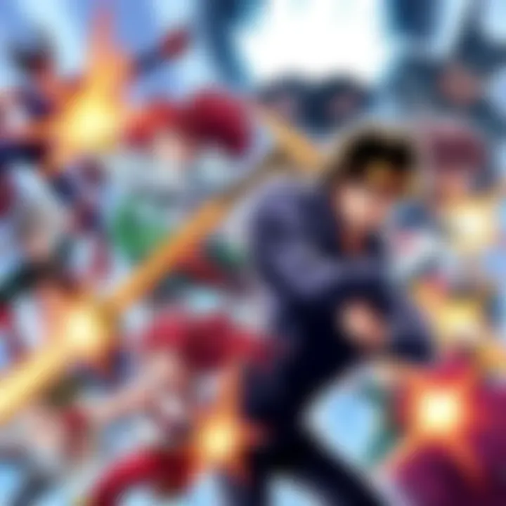 A collage of intense scenes from various action anime series each with 12 or fewer episodes, showcasing characters in dynamic poses and battling.