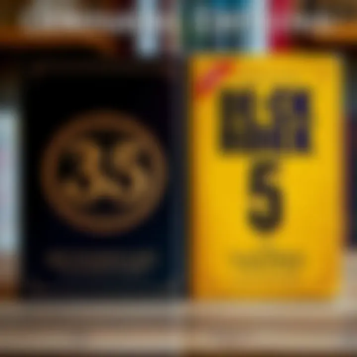 A side-by-side view of the 35th anniversary edition and Volume 5 of a book series, highlighting differences in logos and cover design.