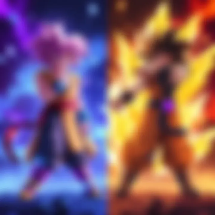 A side-by-side comparison of pre-Anni units and Kaioken Goku, highlighting tanking abilities in a competitive setting.