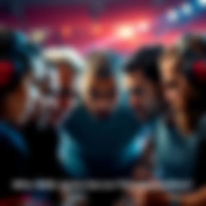A group of diverse competitors facing off in a competitive event, showcasing determination and strength.