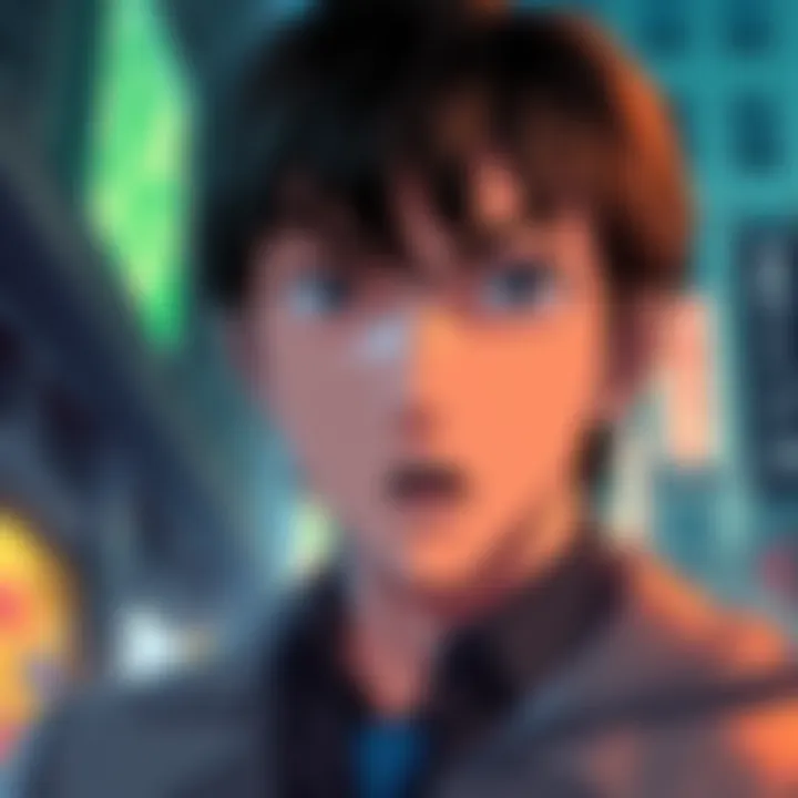 Conan with wide eyes and a surprised expression, realizing Karasuma's true identity as the Boss of the Black Organization