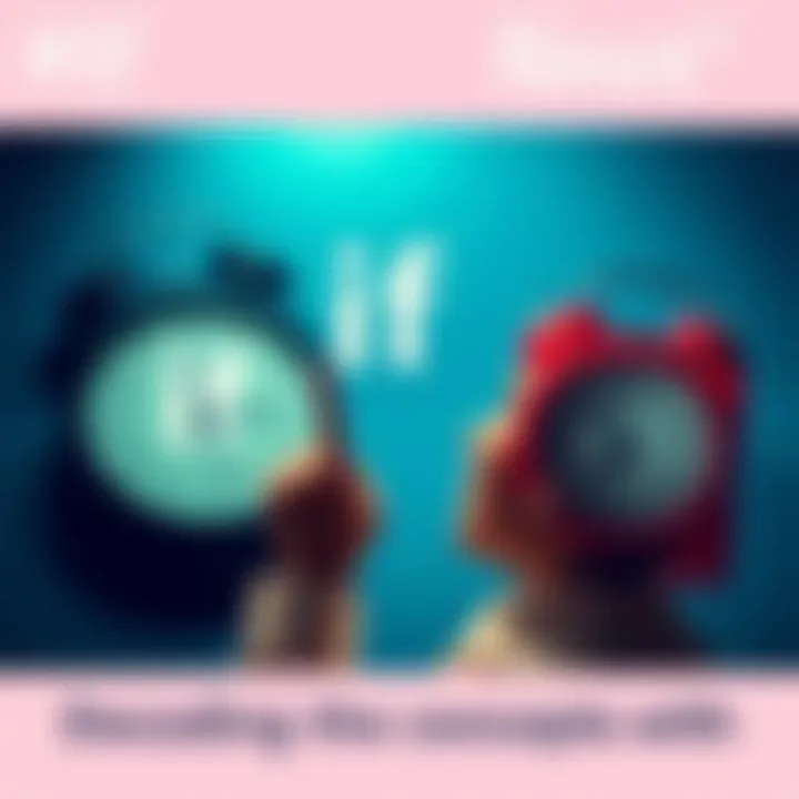 A person pondering the words 'if' and 'when' while looking at a clock and a calendar, symbolizing decision-making and timing in life.