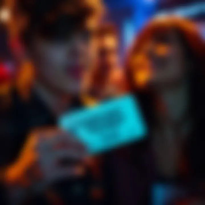 A person holding a concert ticket with a thoughtful expression, alongside their girlfriend looking hopeful, symbolizing a relationship choice.