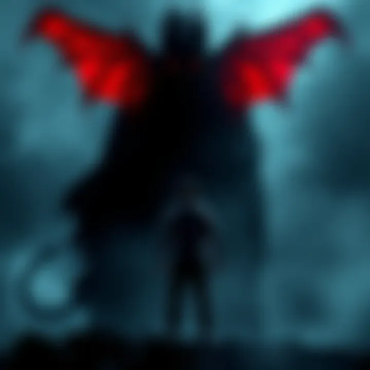 A person standing bravely before a shadowy figure representing their inner struggles