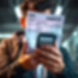 Confused about tariffs A person looking at a bill with a puzzled expression, showing a charge labeled taxes and duties, while holding a smartphone with an email that states no tariffs apply.