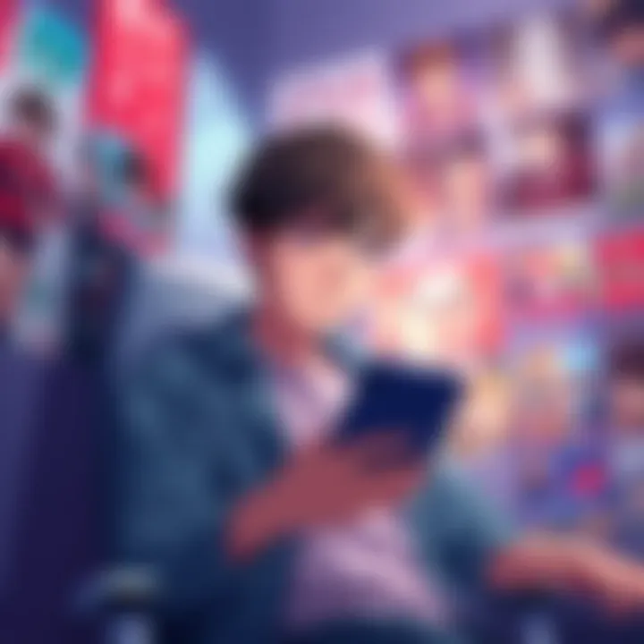 A person looks confused while checking episode listings for Dr. Stone Season 2 on their device, surrounded by anime posters