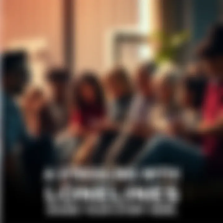 A diverse group of people sitting together, sharing stories and supporting each other, symbolizing connection and community in combating loneliness.