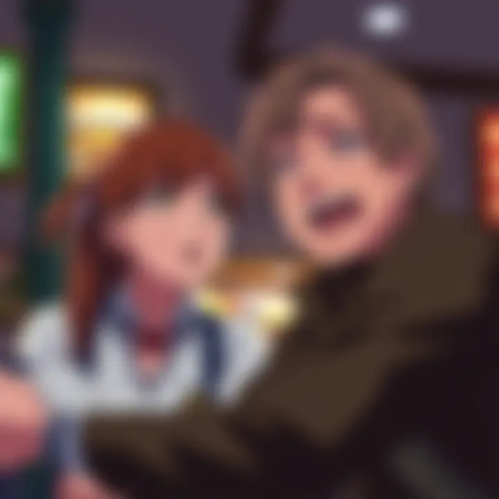 Connie and Armin express surprise and confusion in response to Annie's actions, showcasing their character dynamics amidst a light-hearted moment.