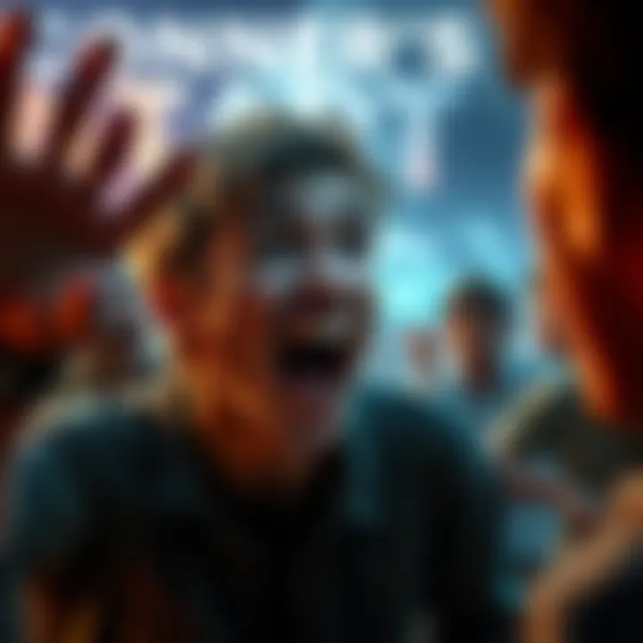 Connor humorously expresses shock and laughter during a zombie outbreak scenario