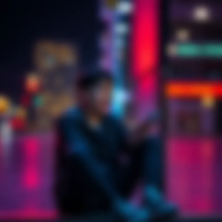 A person sits alone, laughing lightly while gazing at a phone, reflecting the changing nature of humor in today's serious world.