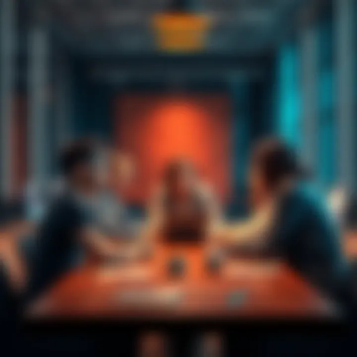 A group of people gathered around a table, engaged in a serious discussion about the legality of new content creation trends.