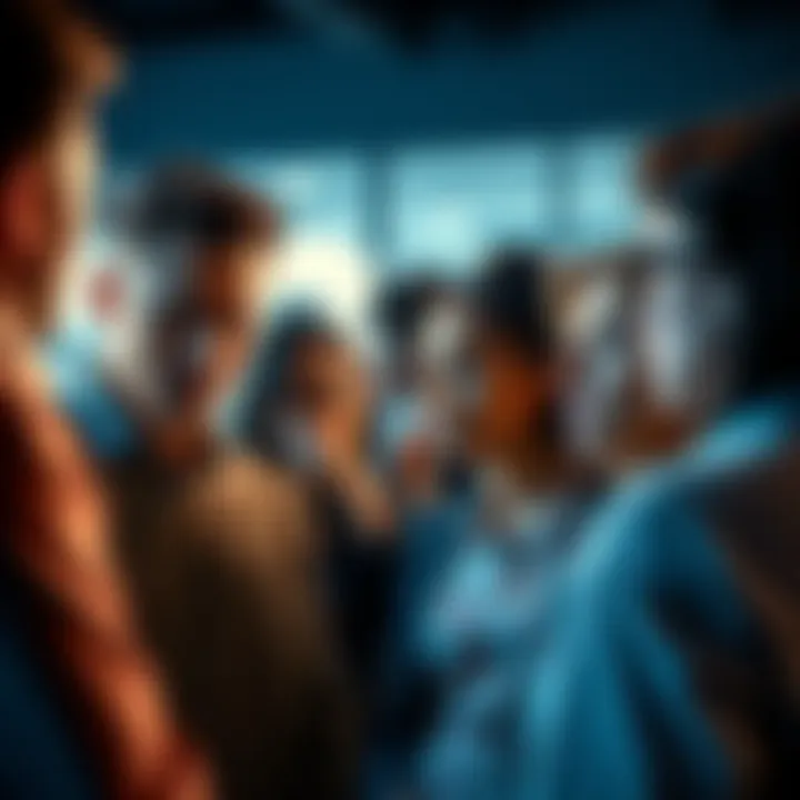 A group of people discussing a controversial incident involving a prominent figure, showing mixed reactions and concerned expressions.
