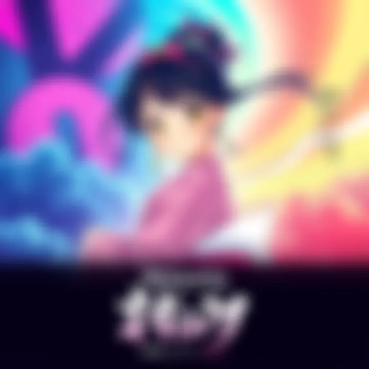 A colorful poster of Cosmic Princess Kaguya featuring the main character with a celestial background, promoting its theater release in Japan.