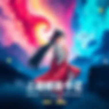 Colorful poster showing Cosmic Princess Kaguya in a magical landscape with stars and vibrant colors, celebrating her success at the box office.