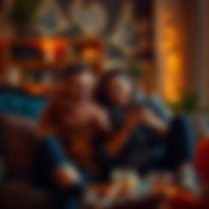 Couple enjoying a hobby together A couple sitting together, sharing a hobby and laughing, highlighting intimacy and shared interests in their relationship