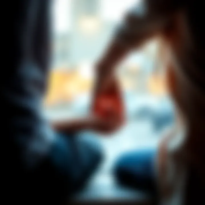 Couple Holding Hands A couple sitting together, holding hands in a moment of connection.