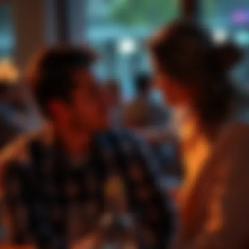 A couple sitting close together, deeply engaged in conversation, showing clear signs of attention and attraction.