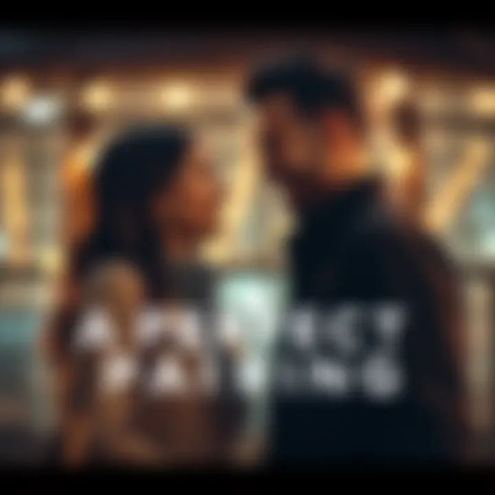 Couple Smiling Together Two people standing close, smiling happily at each other, showcasing their strong bond and connection.