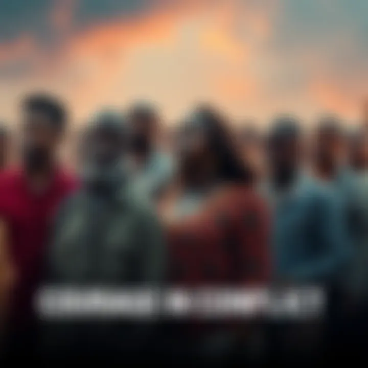 A group of diverse individuals standing together, showcasing unity and strength in the face of adversity.
