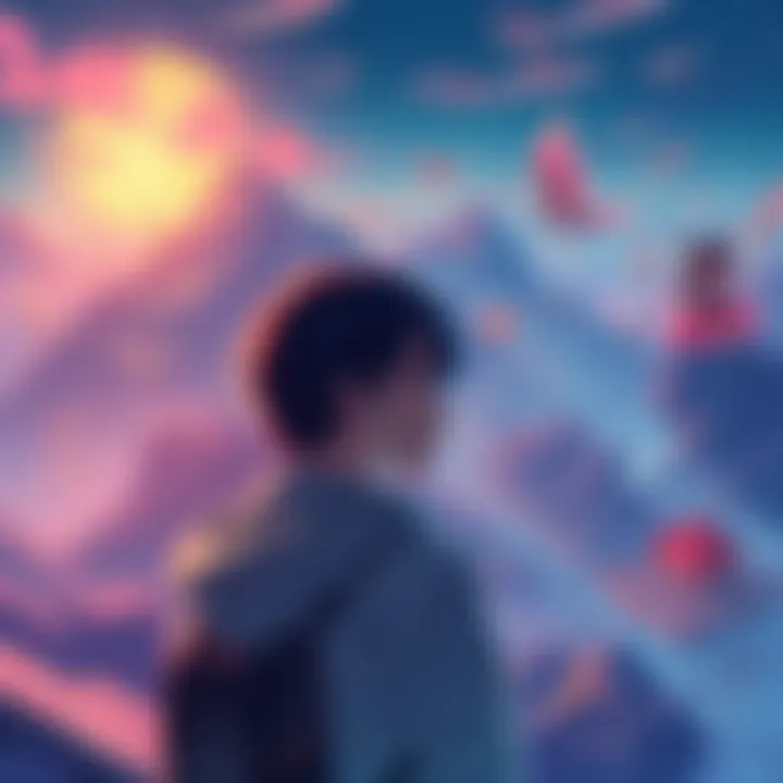 Cover illustration for Restless Rei A contemplative character reflecting on their journey, surrounded by vibrant scenes symbolizing key themes from Restless Rei.