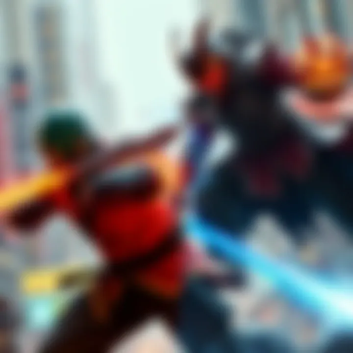 A dramatic battle scene between CP0 trio and HK trio, showcasing their unique fighting styles and strategies in an intense matchup.