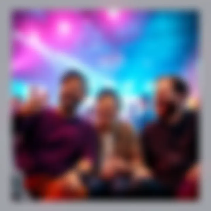 CQ Cast Interview Fun Cast members Taz, Inaki, and Jacob laughing during the CQ cast interview, surrounded by a lively atmosphere.