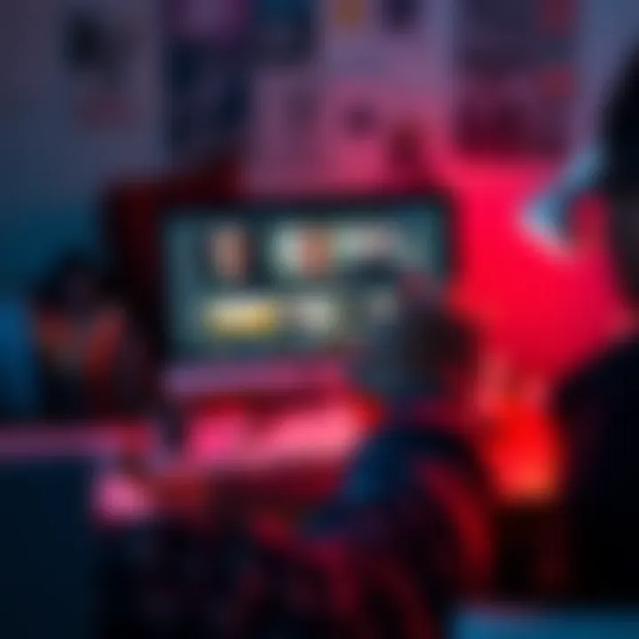 A person reviewing edits on a digital screen, surrounded by notes and creative tools, reflecting a creative process