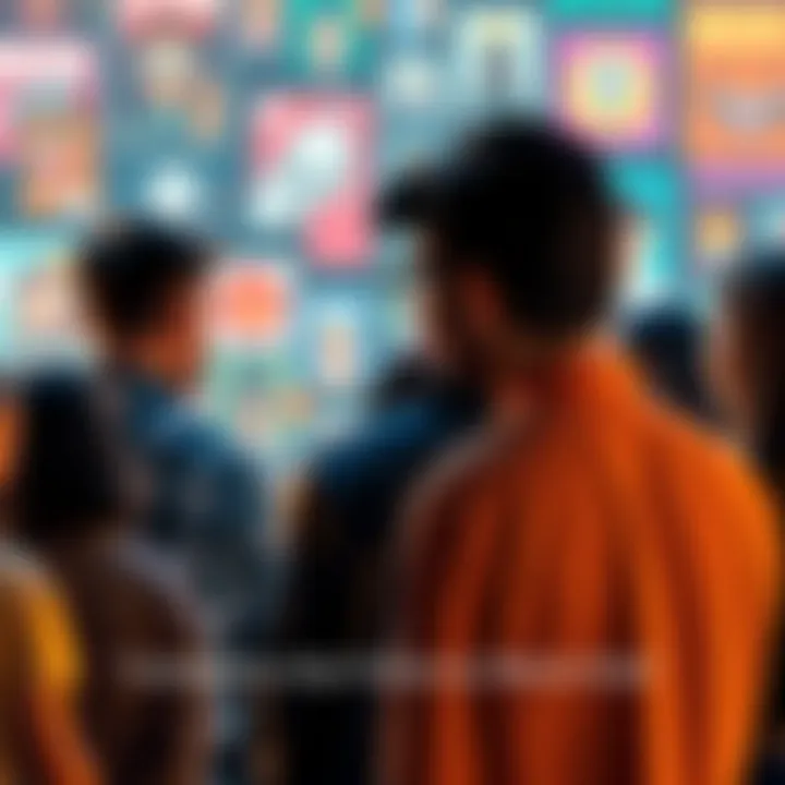 A group of people engaging in discussion with meme-inspired visuals in the background, showcasing creativity and humor in comments.