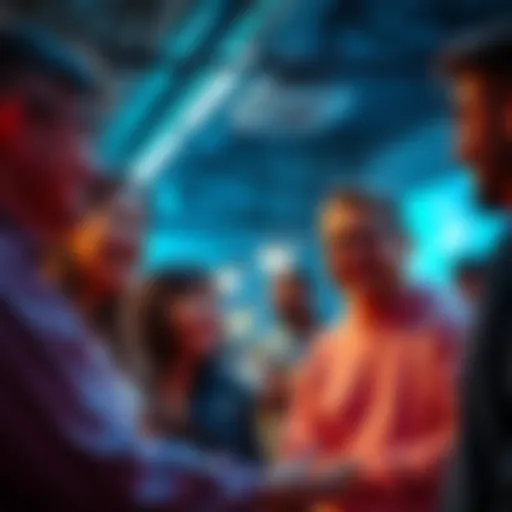 A group of people sharing ideas about unique abilities that could make daily life easier, smiling and engaged in conversation.