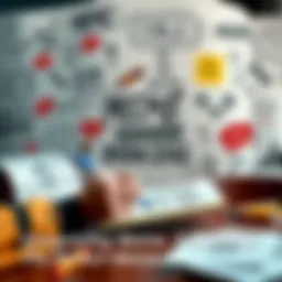 A person brainstorming and sketching meme ideas on a notepad, surrounded by funny images and text, showcasing creativity in meme-making.