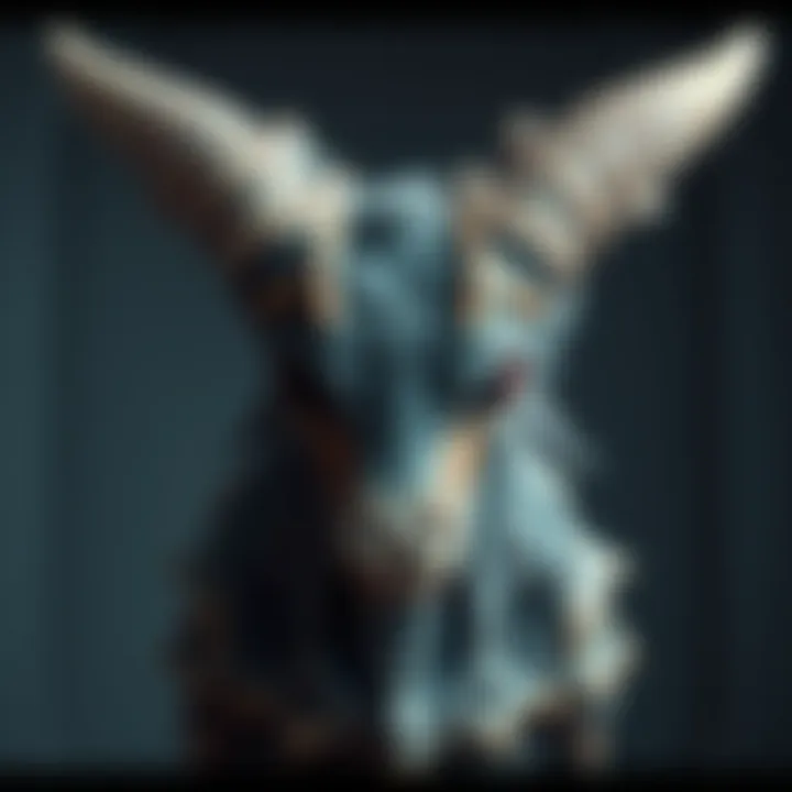 A creature with a blurred body where its horns and eyes should be, evoking a plea for restoration from the community.