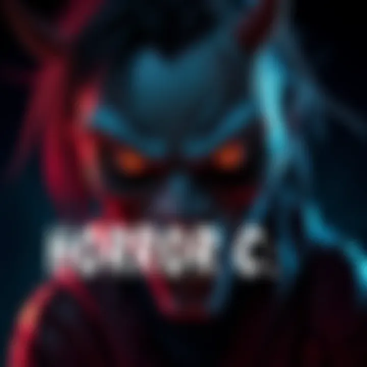 A menacing original horror character with twisted features and eerie eyes, set against a dark background.