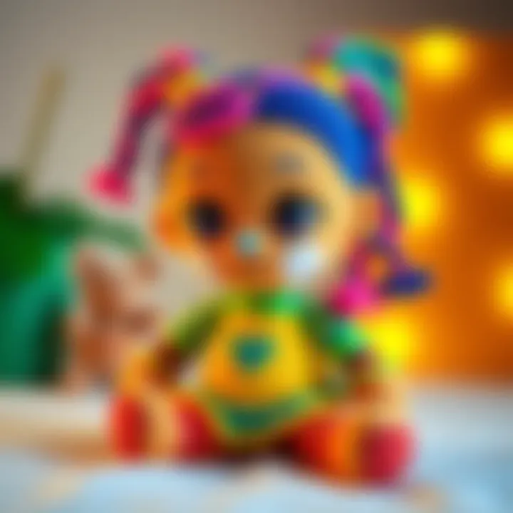 A handmade crochet doll inspired by the character Jolyne, featuring vibrant colors and intricate details, perfect as a unique gift.